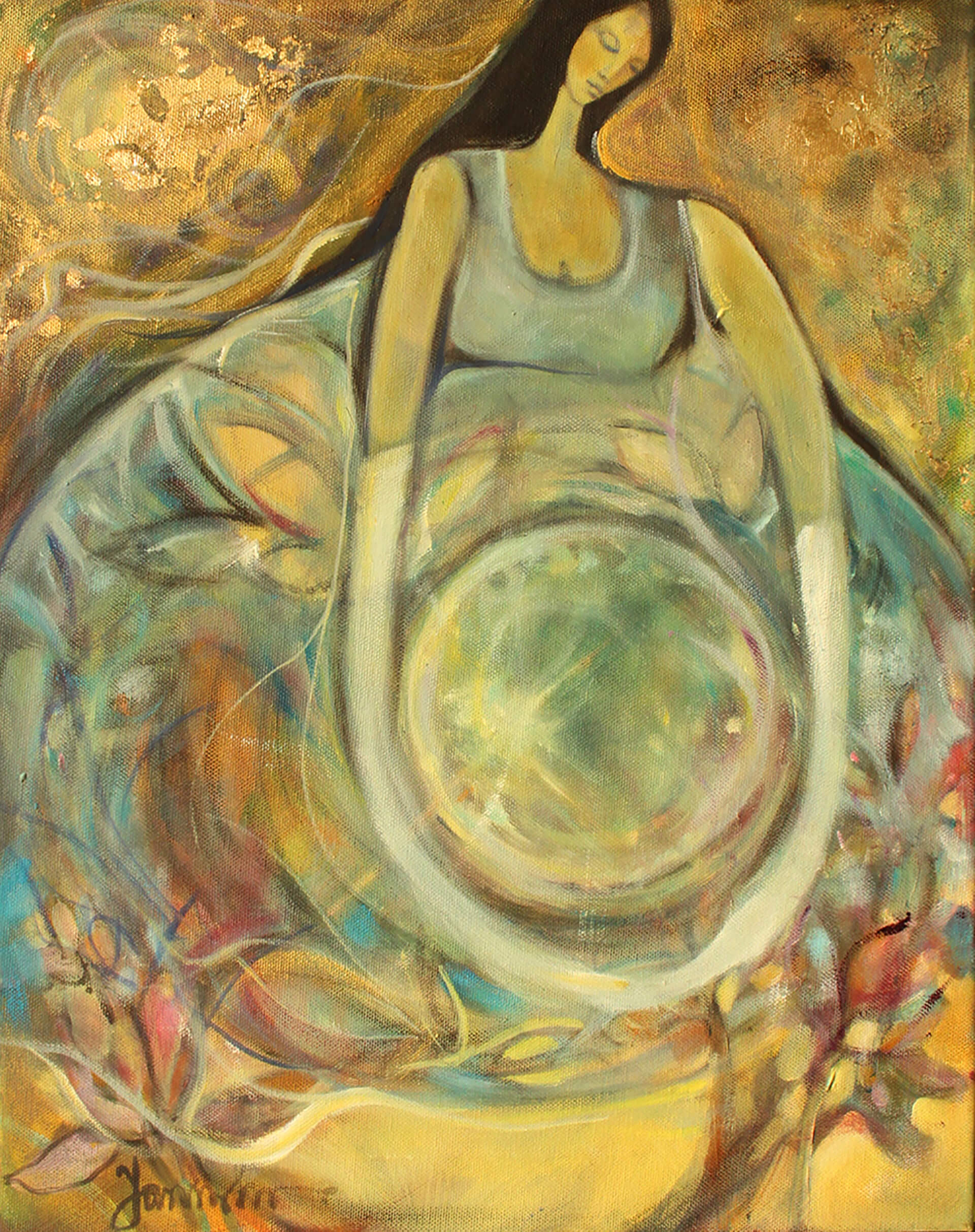 Golden Lady. 40x60 cm. Oil on canvas. Sold