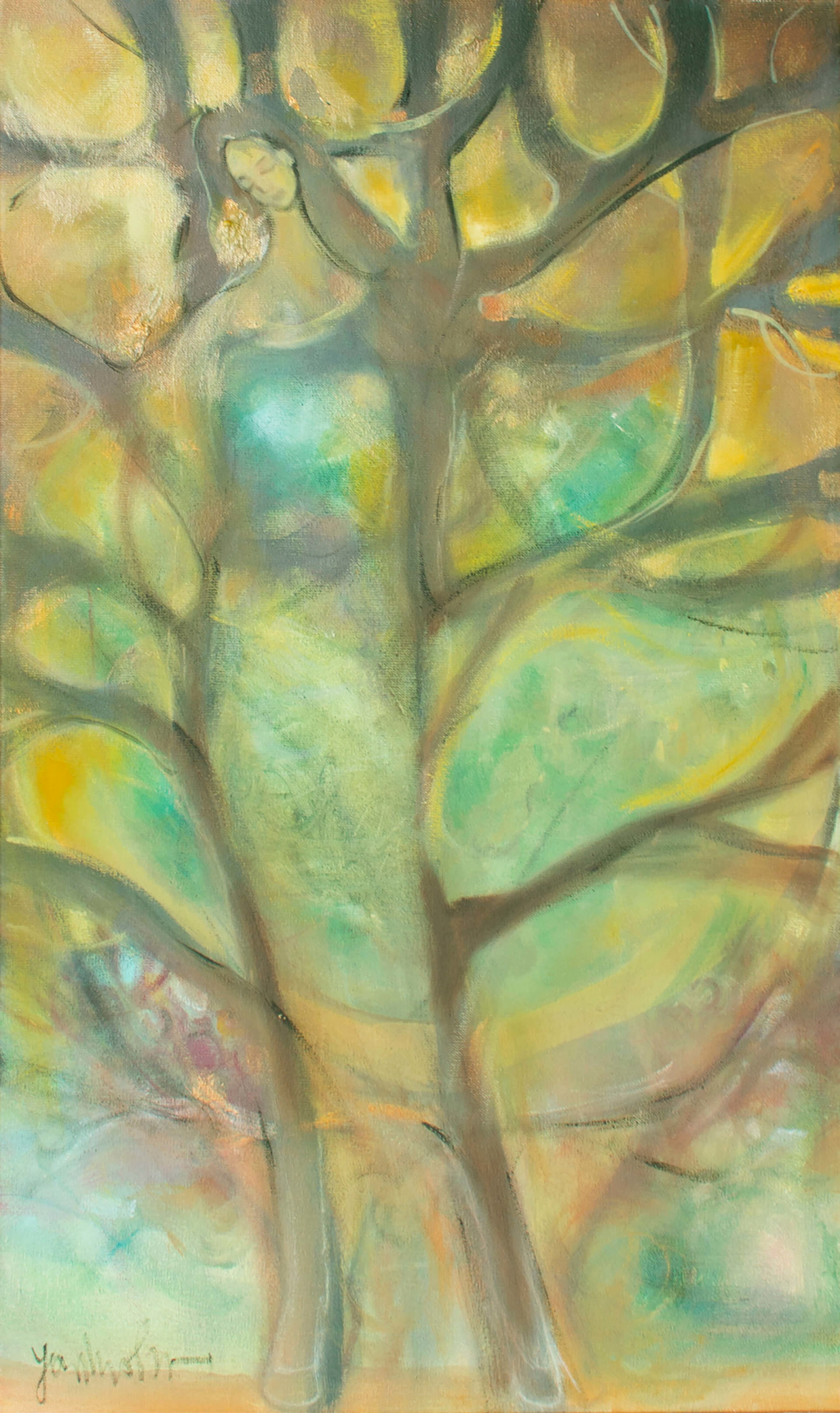 Tree woman. 30x60 cm. Oil on canvas. Sold