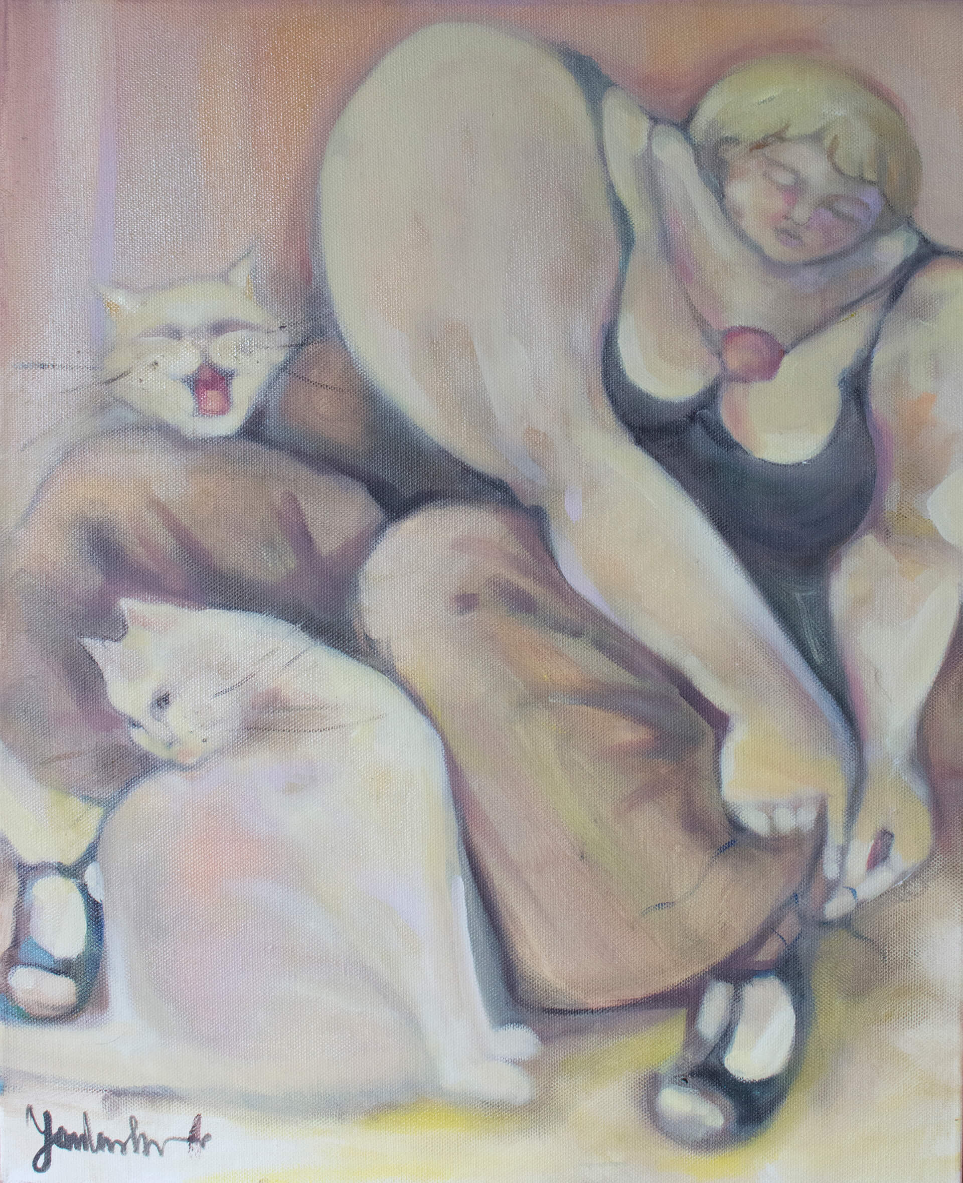 Kittens. 40x50 cm. Oil on canvas. 